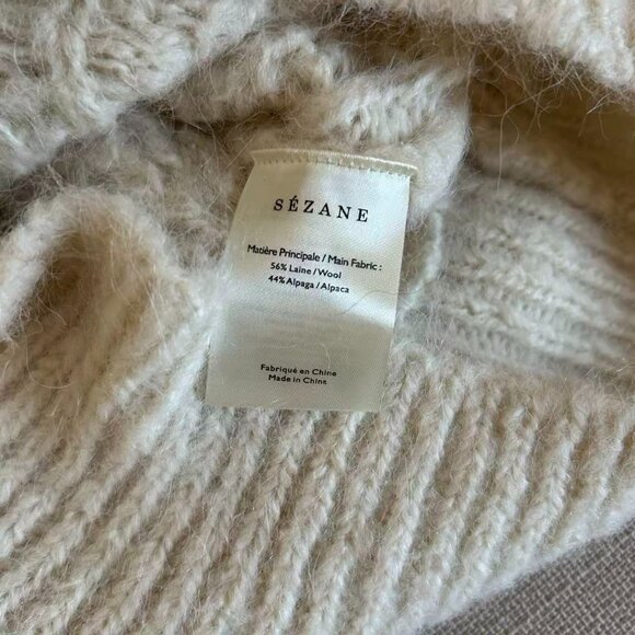 RARE Sezane Brune Jumper Sweater XS/M Ecru Cream Ivory French Soft Alpaca Knit - Picture 9 of 11